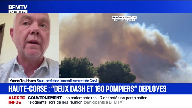 Incendies en Haute-Corse: le sous-préfet de l'arrondissement de Calvi, Yoann Toubhans, déclare qu'il n'y a aucune victime à déplorer