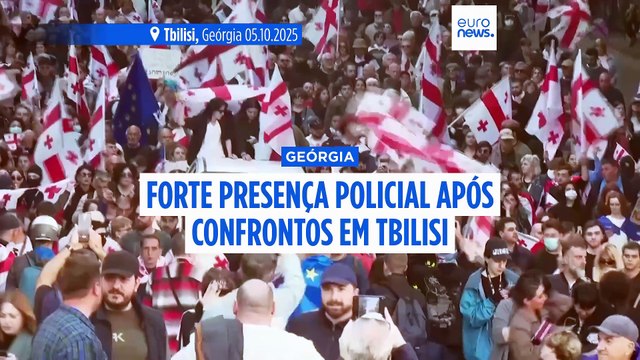 Forte presença policial na Geórgia depois de manifestantes tentarem invadir o palácio presidencial