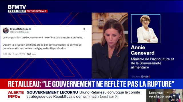 La composition du gouvernement ne reflète pas la rupture promise : Bruno Retailleau, ministre de l'Intérieur reconduit dans le gouvernement de Sébastien Lecornu, réagit sur X