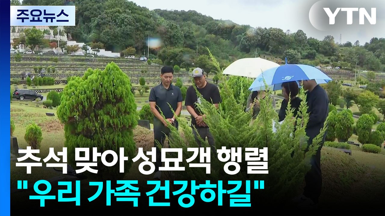 추석 맞아 성묘객 행렬..."우리 가족 건강하길" / YTN