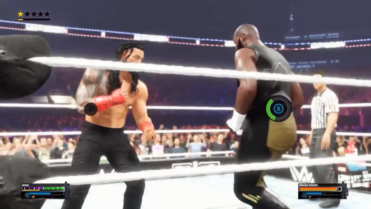 wwe 2k25 gameplay Roman Reigns vs omos wrestling fight wwe