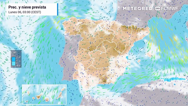 Predicción previstas para los próximos días: precipitaciones