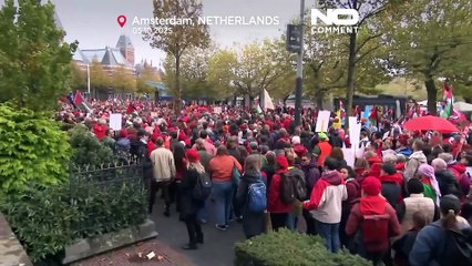 Thousands march in Amsterdam urging tougher Dutch stance on Gaza war