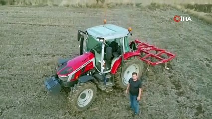 Traktörle direniş mesajı! Tarlasına ‘Özgür Filistin’ yazdı