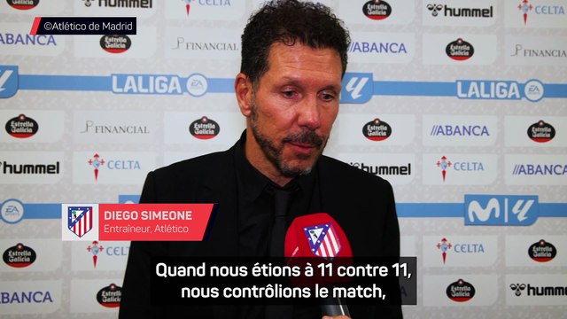 Simeone : Quand nous étions à 11 contre 11, nous contrôlions le match