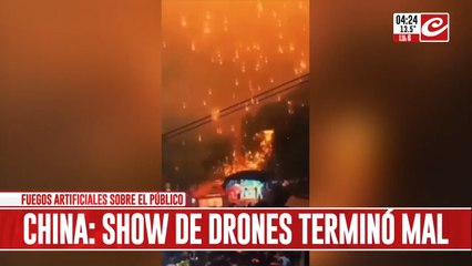 Show de drones terminó con una lluvia de fuego sobre miles de espectadores