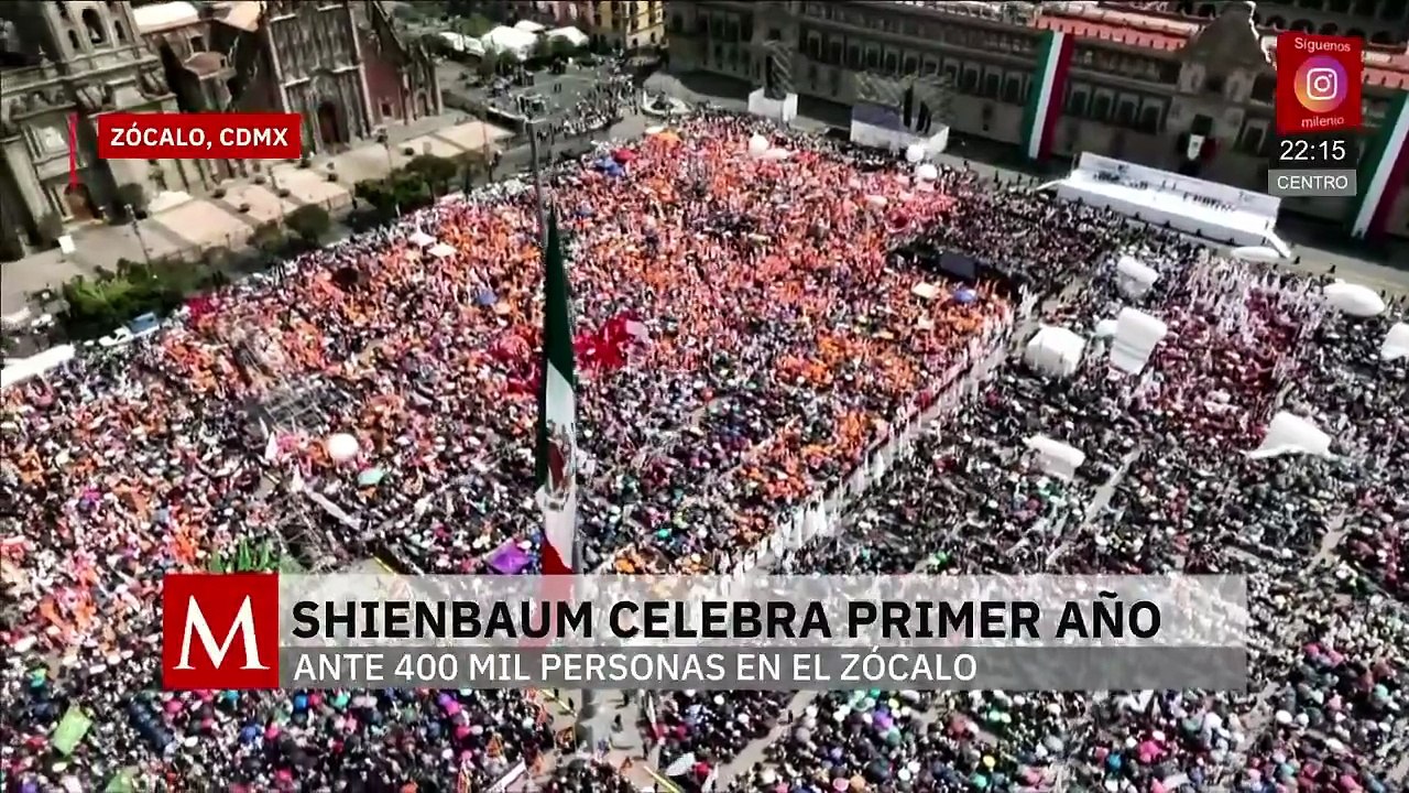 Zócalo se llena de fiesta y respaldo a Claudia Sheinbaum en su primer año de gobierno