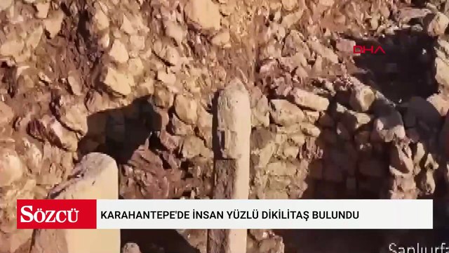 Karahantepe'de insan yüzlü dikilitaş bulundu