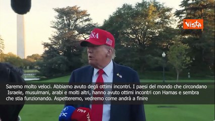 Trump: Accordi con Hamas? Penso che procederanno molto velocemente