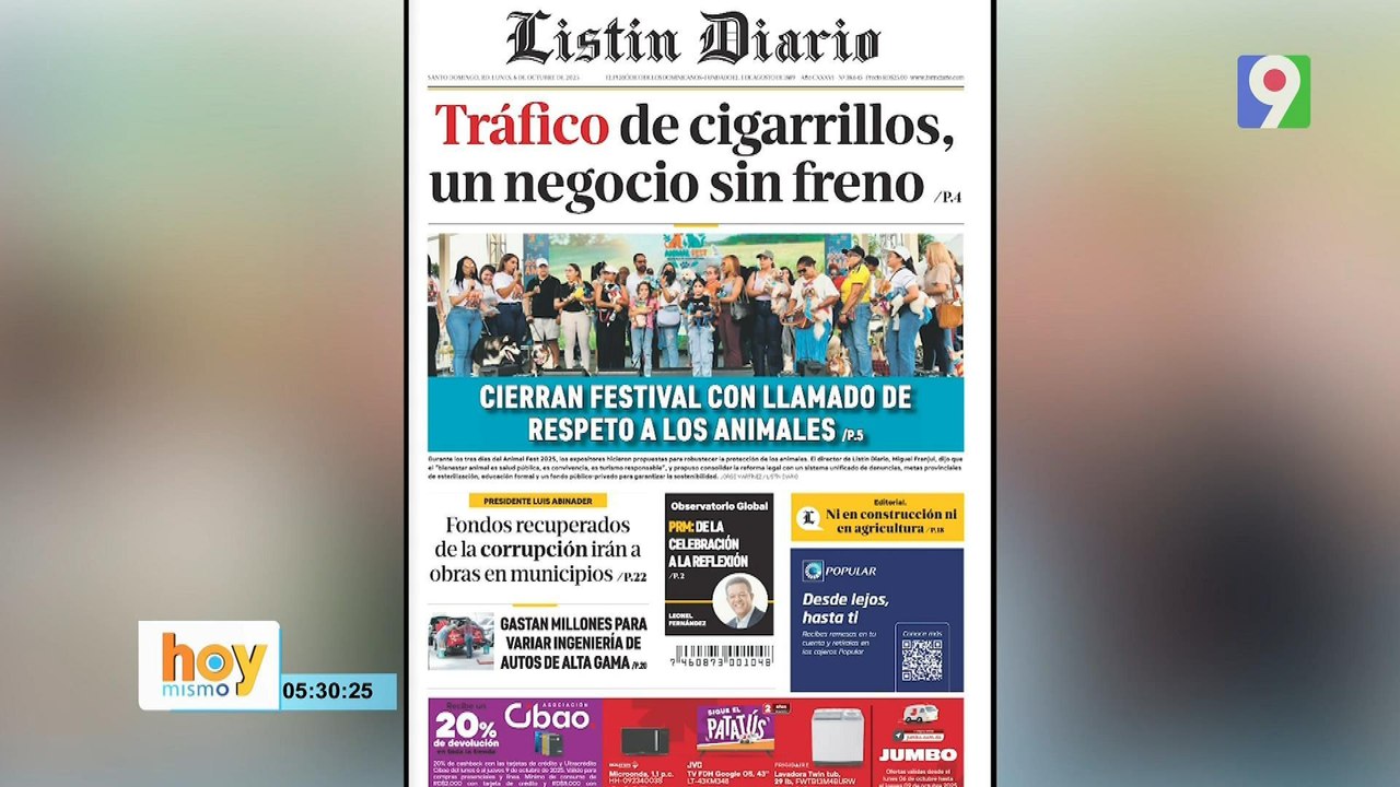 Titulares prensa dominicana lunes 06 de octubre 2025 | Hoy Mismo