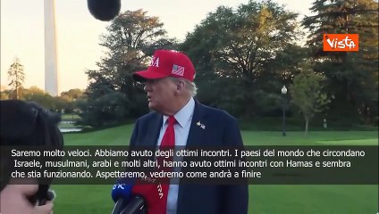 Trump: Accordi con Hamas? Penso che procederanno molto velocemente