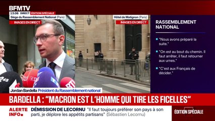 "La destitution (d'Emmanuel Macron) n'a pas de chance d'aboutir  compte tenu de l'état des forces du Parlement", estime Jordan Bardella
