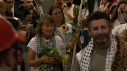 First footage of Greta Thunberg after Israel deports Gaza flotilla activists