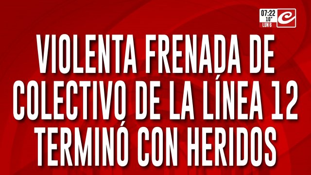 Violenta frenada de colectivo termina con varias personas heridas