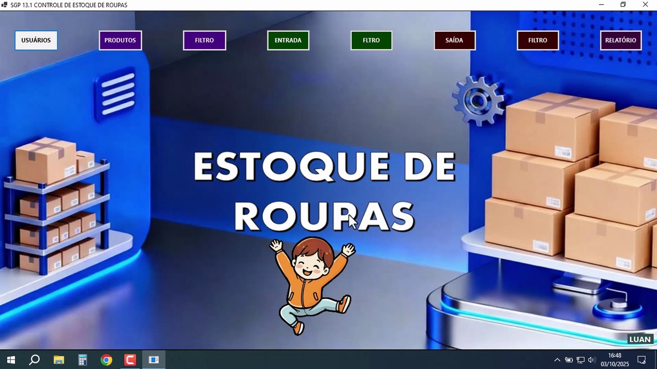 Sistema de Controle de Estoque de Roupas | Cadastro, Entradas, Saídas e Relatórios