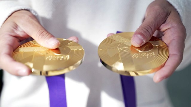 Recepción del presidente de Iberdrola, Ignacio Galán, a María Pérez en Torre Iberdrola, sede social de la compañía en Bilbao.