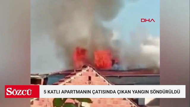 5 katlı apartmanın çatısında çıkan yangın söndürüldü