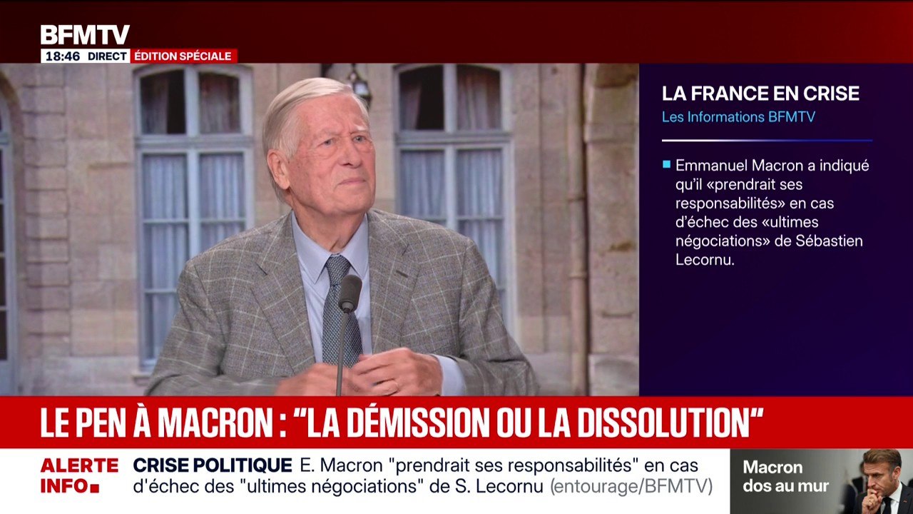 Crise politique: Marine Le Pen demande à Emmanuel Macron sa "démission ou la dissolution"