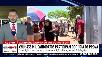 Concurso Nacional Unificado tem alta abstenção no primeiro dia de prova | TEMPO REAL
