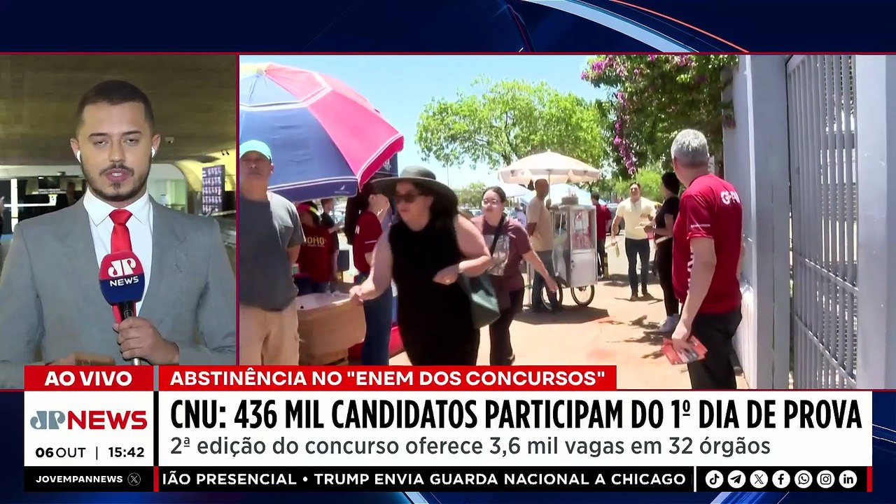 Concurso Nacional Unificado tem alta abstenção no primeiro dia de prova | TEMPO REAL