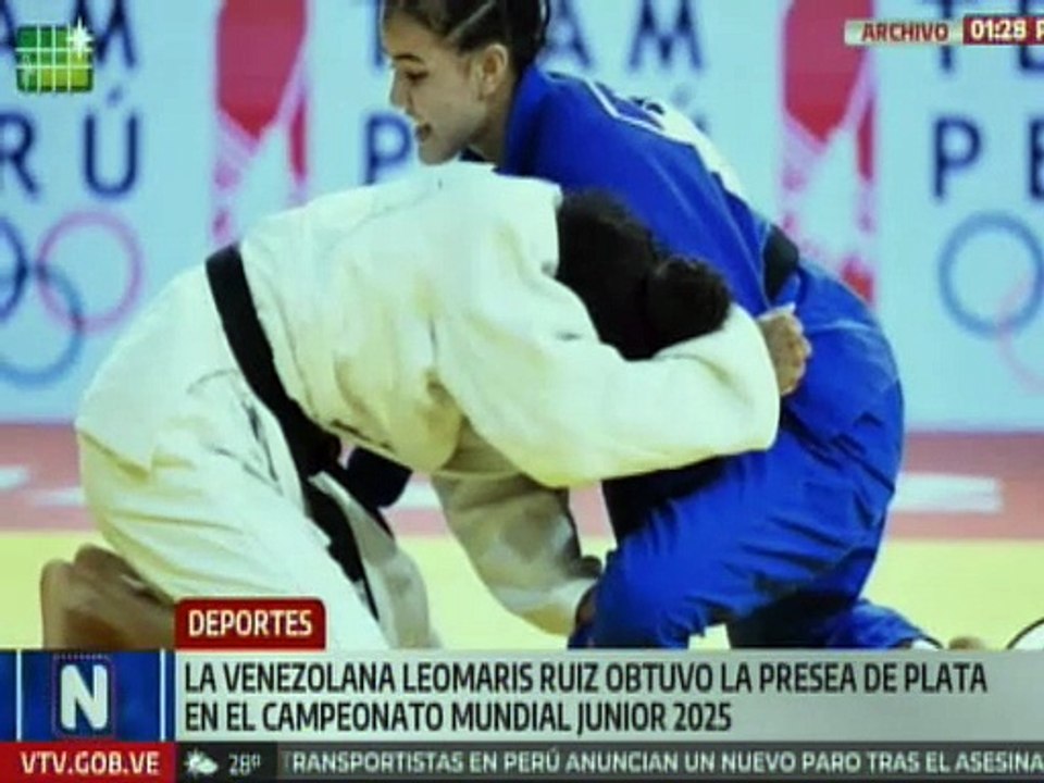 Judoka criolla Leomaris Ruiz se colgó la presea de plata en el Campeonato Mundial Junior 2025