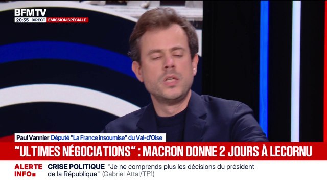 Crise politique après la démission de Sébastien Lecornu: Le problème, ce soir encore, il est à l'Élysée , estime Paul Vannier, député LFI du Val-d'Oise