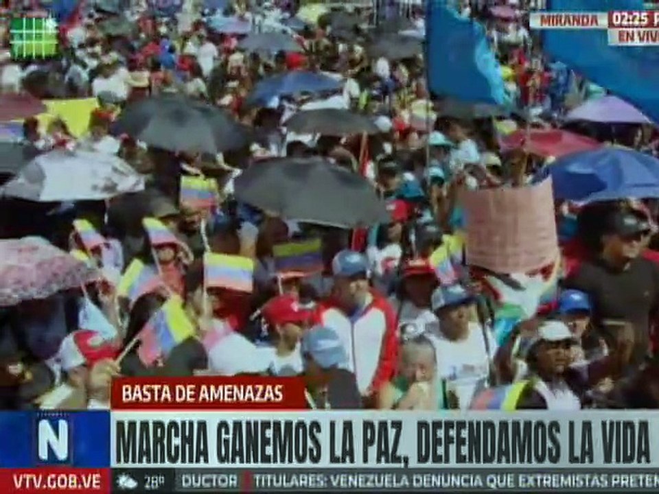 Pueblo de Caracas marcha bajo el lema "Ganemos la Paz, defendamos la vida"