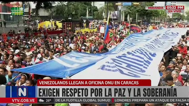 Caracas | Venezolanos exigen en la sede de la ONU el respeto a su soberanía ante amenazas de EE.UU.