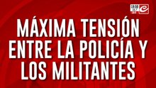 Megaoperativo en la protesta contra el acto de Javier Milei