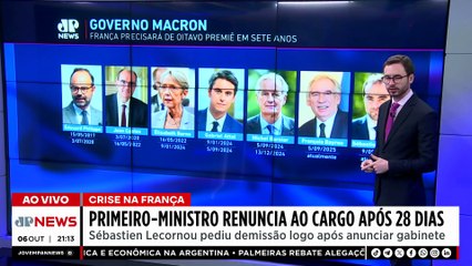 Crise na França: primeiro-ministro renuncia ao cargo após 28 dias