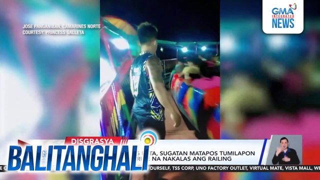 6 kabilang ang ilang bata, sugatan matapos tumilapon mula sa caterpillar ride na nakalas ang railing | Balitanghali