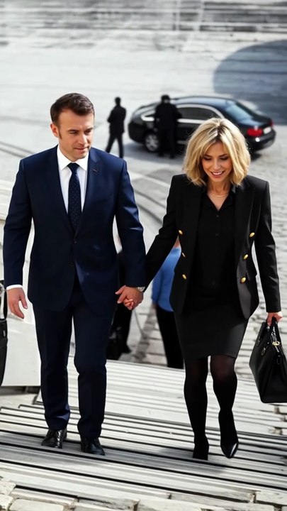 Brigitte and Emmanuel Macron Hearts Entwined