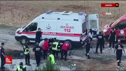 Mersin'de işçi servisi şarampole devrildi