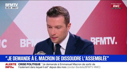 Jordan Bardella juge "très probable" sa candidature en cas d'élections législatives