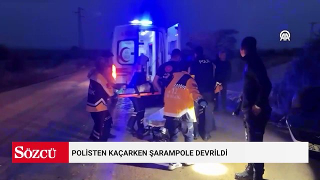 Polisten kaçarken şarampole devrildi