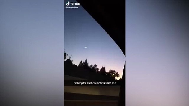 Ambulans helikopter sürücünün yanına düştü