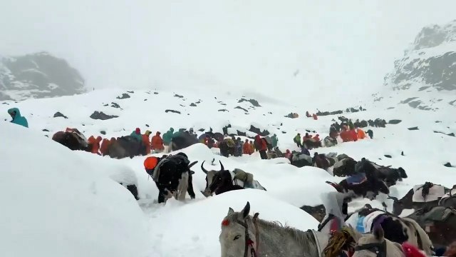 🇳🇵⛰️🌨️ FLASH | Près de 200 alpinistes sont en DANGER sur l’Everest et BLOQUÉS à environ 4 900 mètres d’altitude en raison d’une tempête de neige. Leurs tentes ont été endommagées et la situation est critique, d’après les autorités.