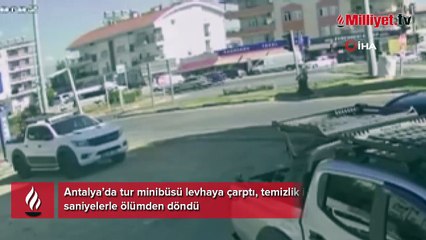 Temizlik işçisi saniyelerle ölümden döndü! Kabus anları...