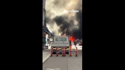 Une camionnette prend feu à quelques mètres  de Matignon