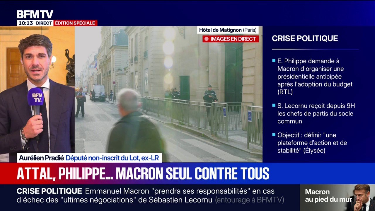 Aurélien Pradié (député non-inscrit du Lot): "La démission du président de la République, quelque soit l'avis très négatif que j'ai sur Emmanuel Macron, aura des conséquences extrêmement graves"