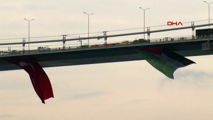Boğaz köprüleri Filistin’e destek için bayraklarla donatıldı