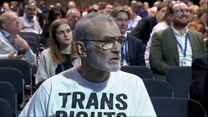 Activist interrupts 'one-sided' trans debate at Tory Conf