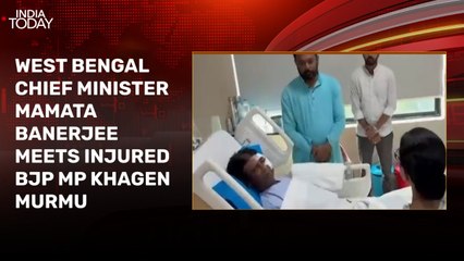 Mamata Banerjee meets injured BJP MP Khagen Murmu in hospital