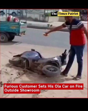 Furious Customer Sets His Ola Car on Fire Outside Showroom | Staff Ignored Faulty Steering Complaints