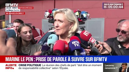 Crise politique: "Je trouve ce spectacle déplorable", affirme Marine Le Pen