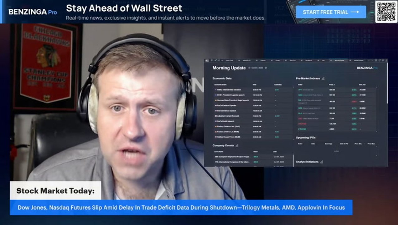 Stock Market Today: Dow Jones, Nasdaq Futures Slip Amid Delay In Trade Deficit Data During Shutdown—Trilogy Metals, AMD, Applovin In Focus