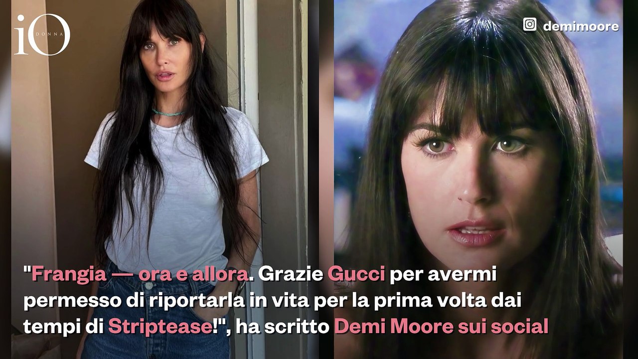 Demi Moore, il ritorno della frangia (firmata Gucci) come ai tempi di "Striptease"