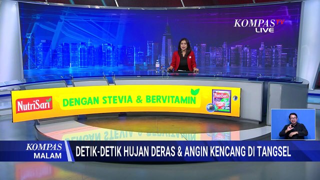 Detik-Detik Hujan Deras dan Angin Kencang di Tangsel, Pohon Tumbang 1 Orang Terluka | KOMPAS MALAM