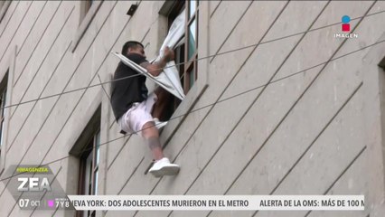 Hombre se arroja desde la ventana del Hotel Castropol del Centro Histórico