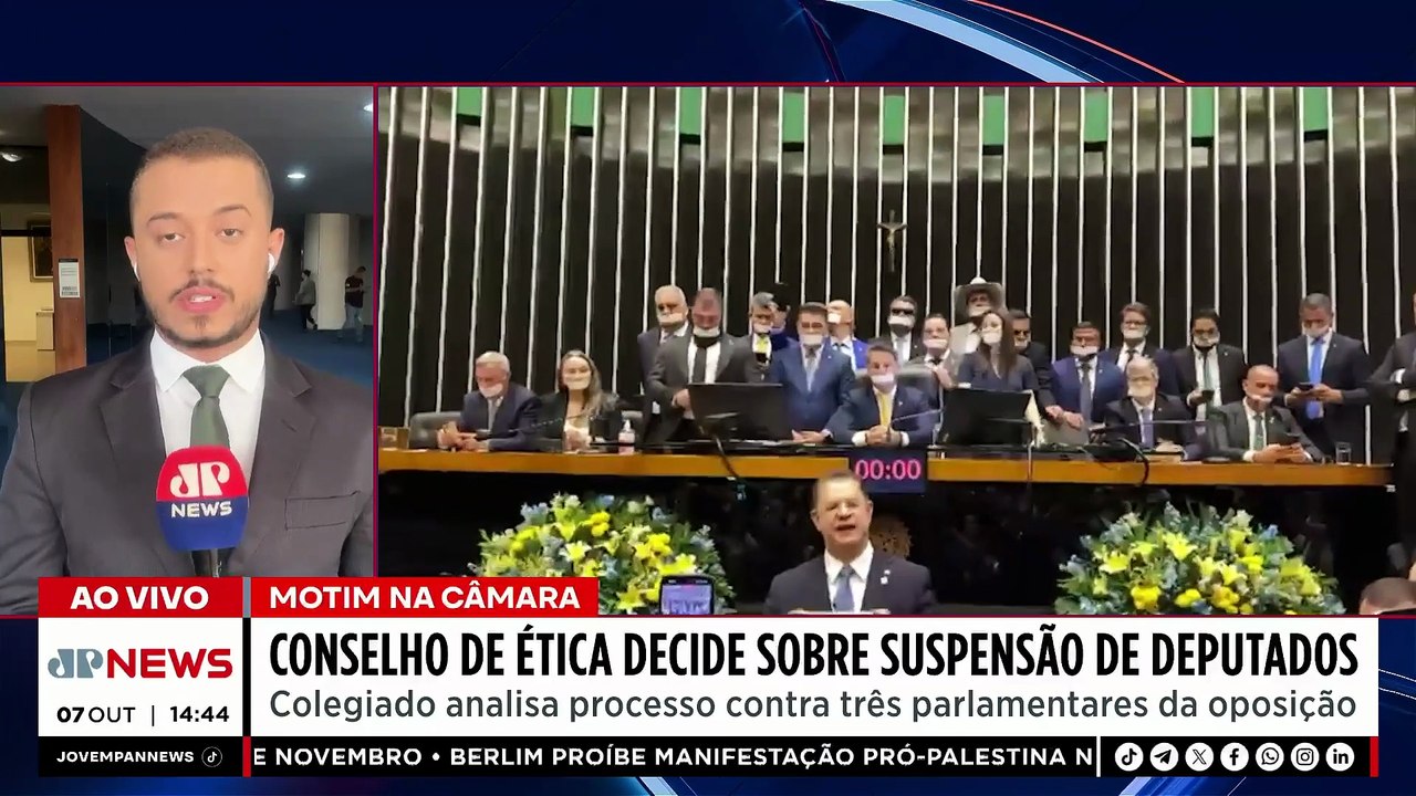 Conselho de Ética da Câmara decide sobre suspensão de deputados da oposição | TEMPO REAL
